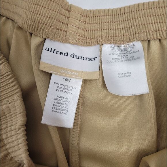 Y2K‎ Alfred Dunner pants tan pull on elastic waist with pockets 16/XL - Picture 6 of 7